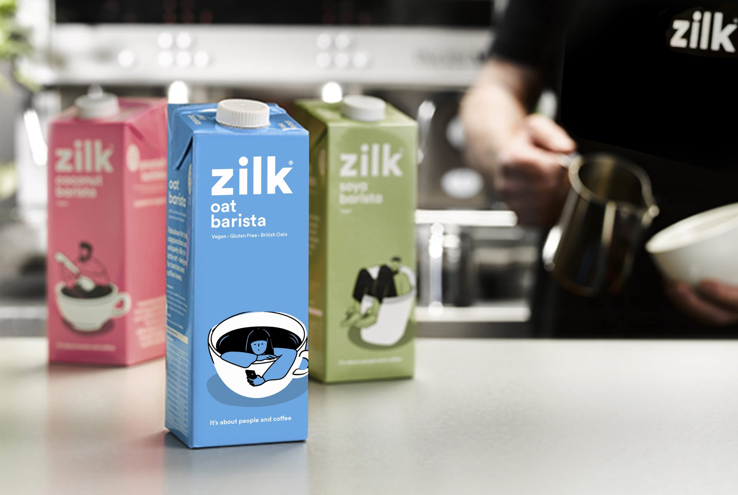 zilk - plant-based milk alternative product group shot in environment