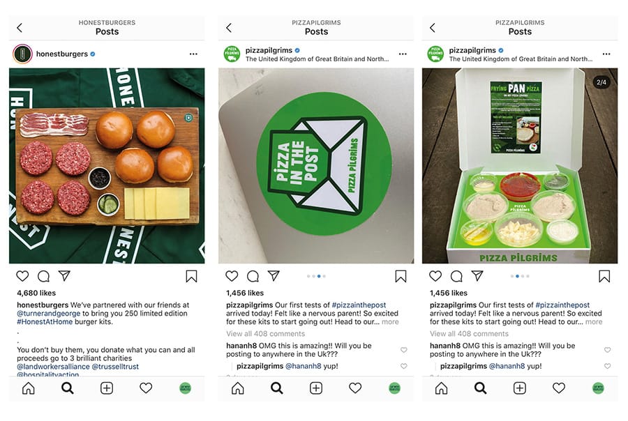 Instagram posts about home meal kits