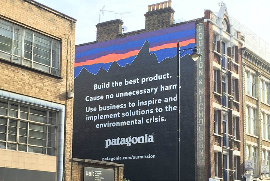 Patagonia mission statement billboard
