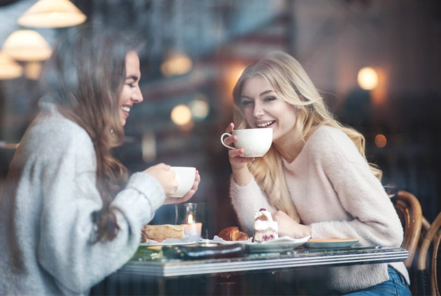 Friends in coffee shop