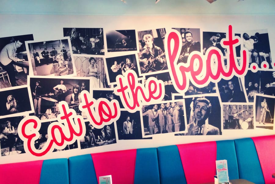 Butlin's Diner Eat the Beat Wall