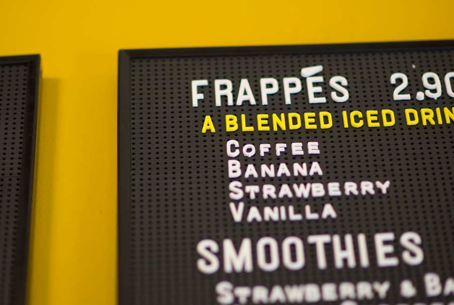 Café in the Park Menu Board