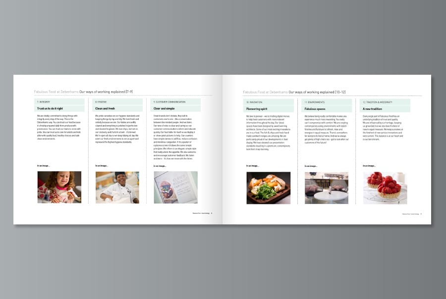 Debenhams Fabulous Food Brochure Spread Design
