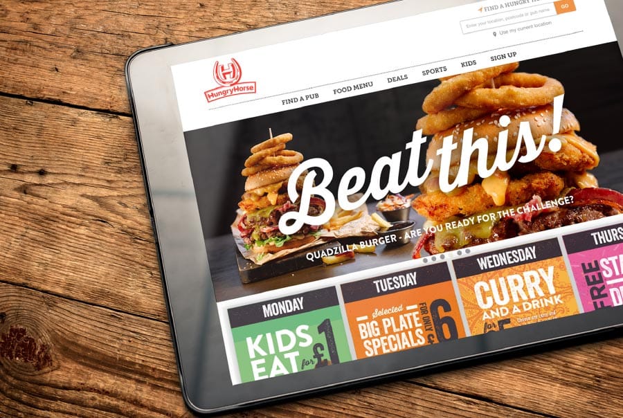 Hungry Horse Brand Repositioning - Website Ipad