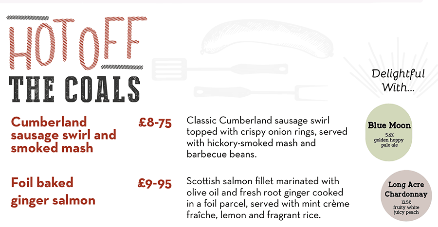 Food Menu Design Tip 6 - Drink Pairing