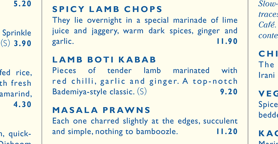 Food Menu Design Tip 5 - Great Descriptions