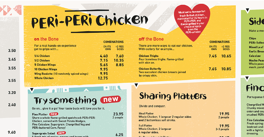 Food Menu Design Tip 8 - One Side