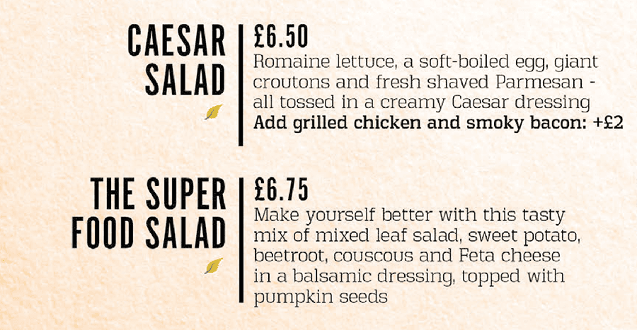 Food Menu Design Tips - 9 Break The Rules