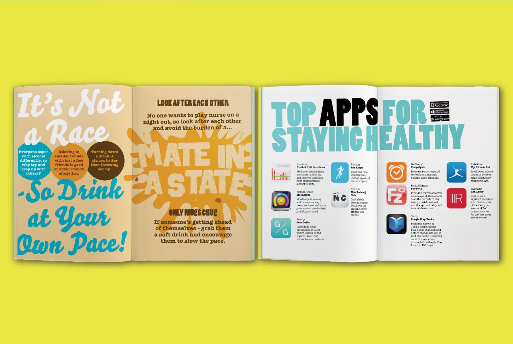 Student Food Survival Guide Brochure Design Spreads