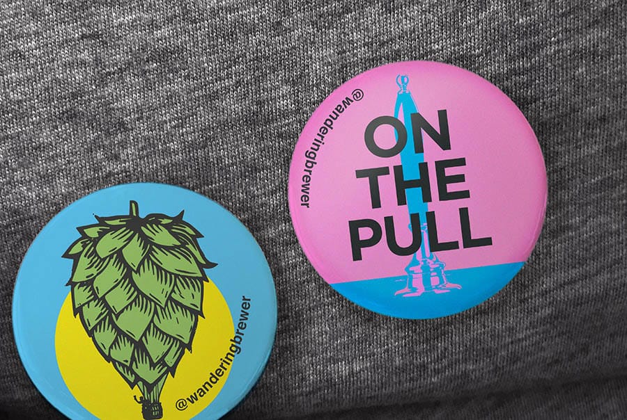 The Wandering Brewer - Pin Badge Designs