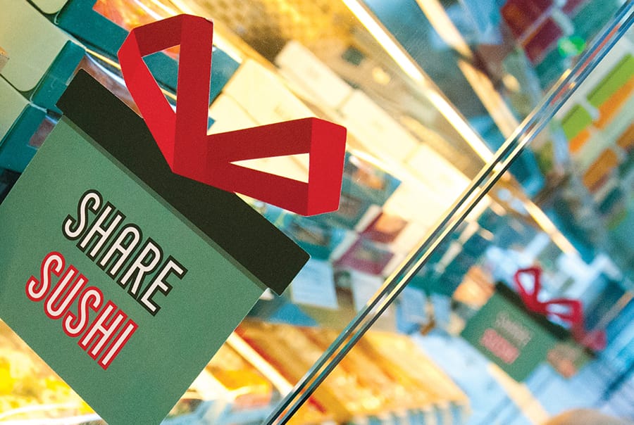 Wasabi Christmas Share Sushi Window Graphic