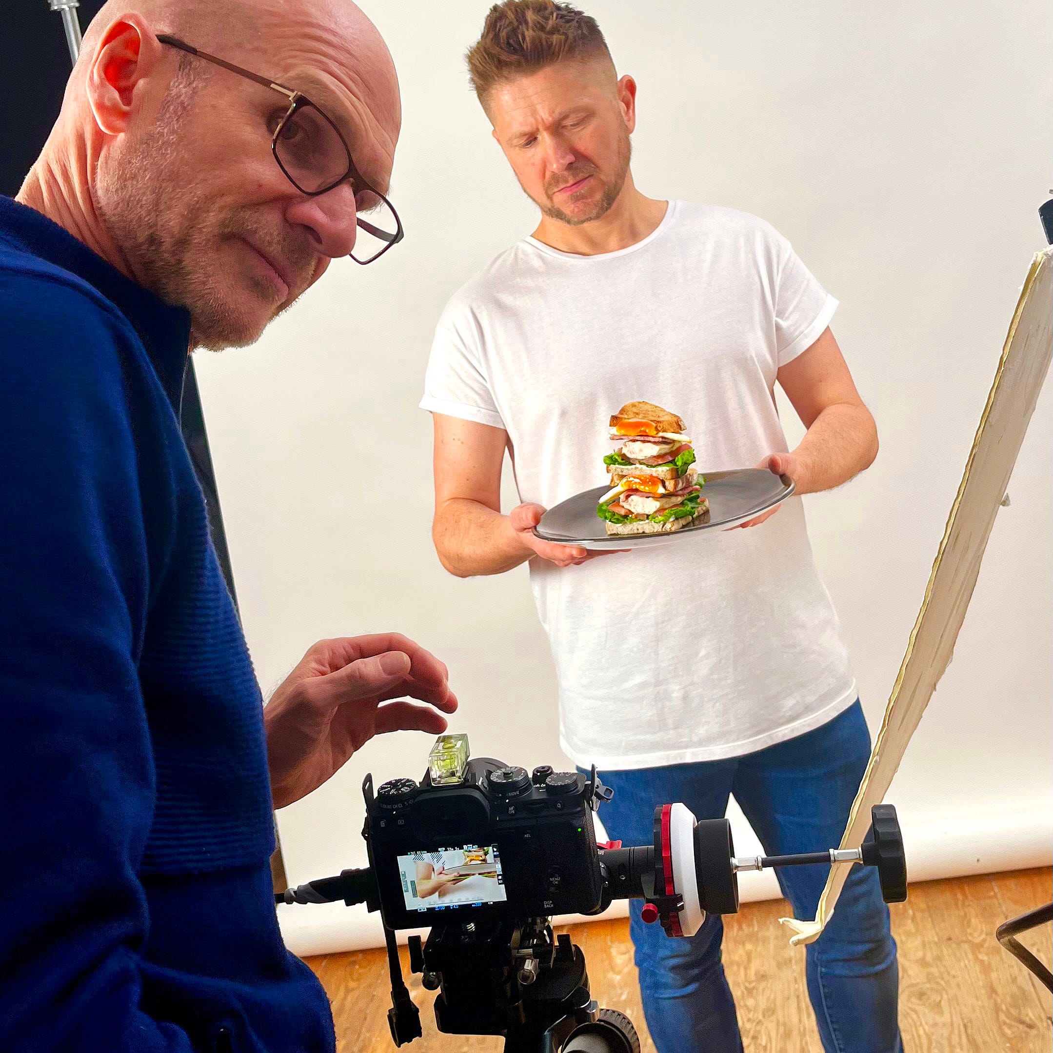 Paul account director on shoot.