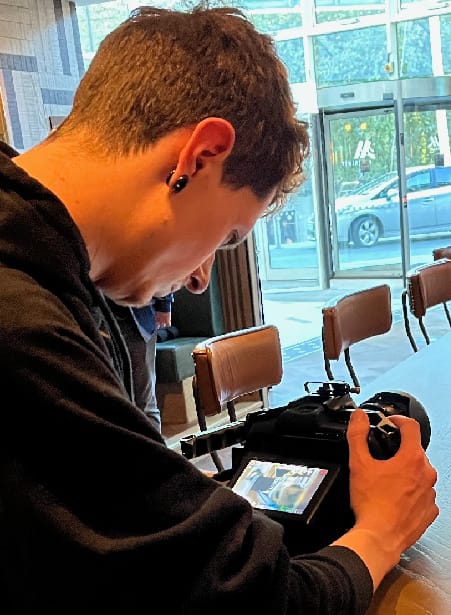 Close up of scoot on a video shoot