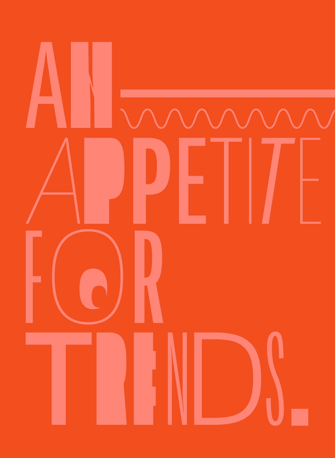 Headline for the article 'An appetite for trends' in an illustrative style with quirky typography