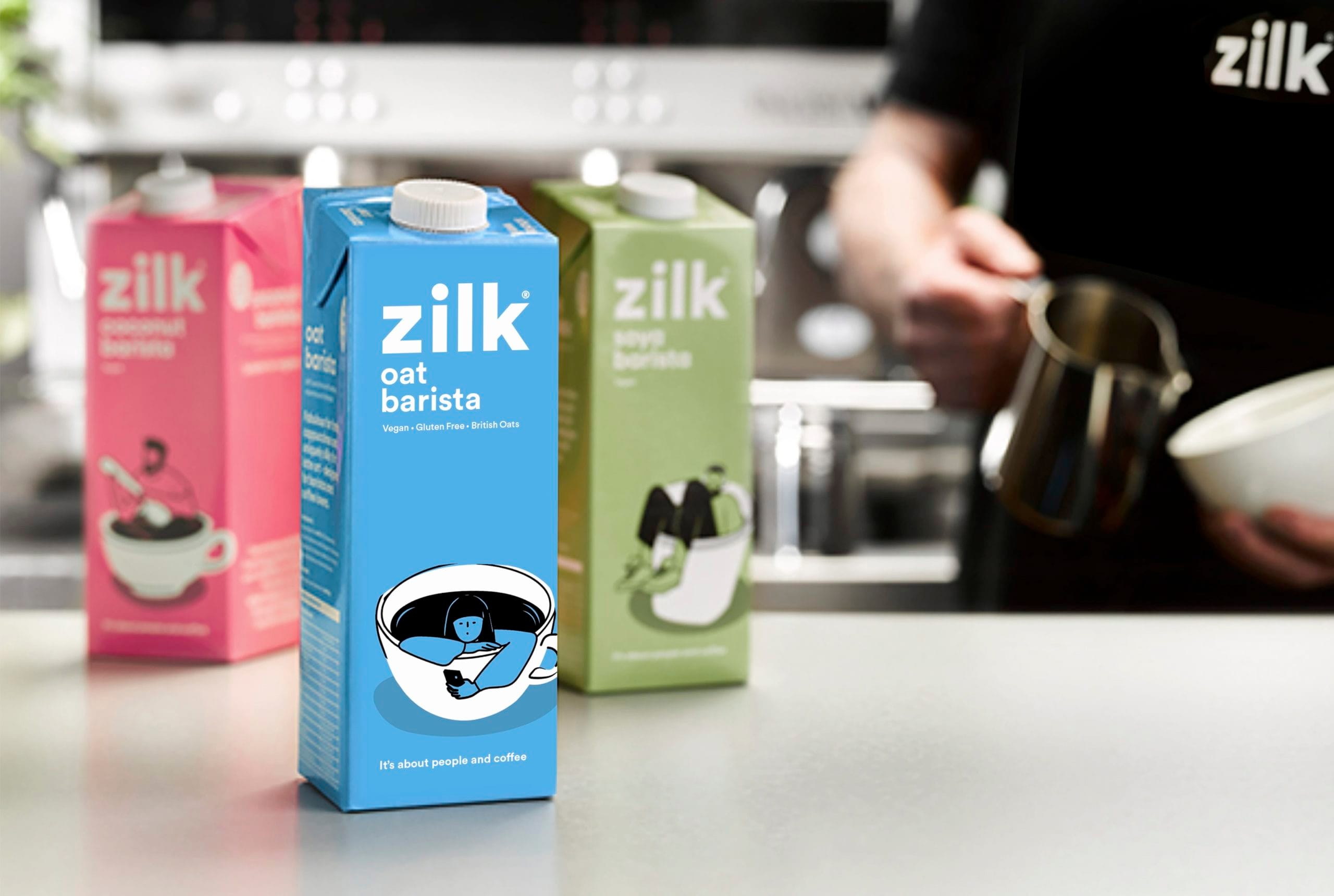 zilk - plant-based milk alternative product group shot in environment