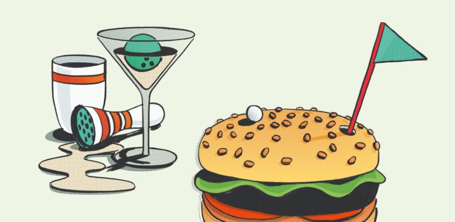 drink and burger illustration 