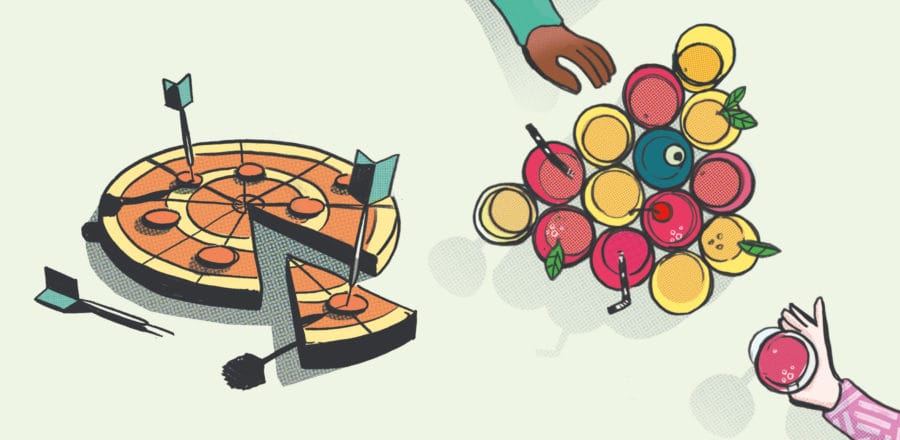 darts and drink illustration 