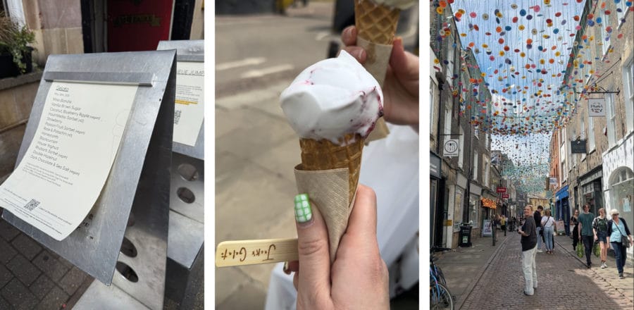 Gelato and the streets of Cambridge