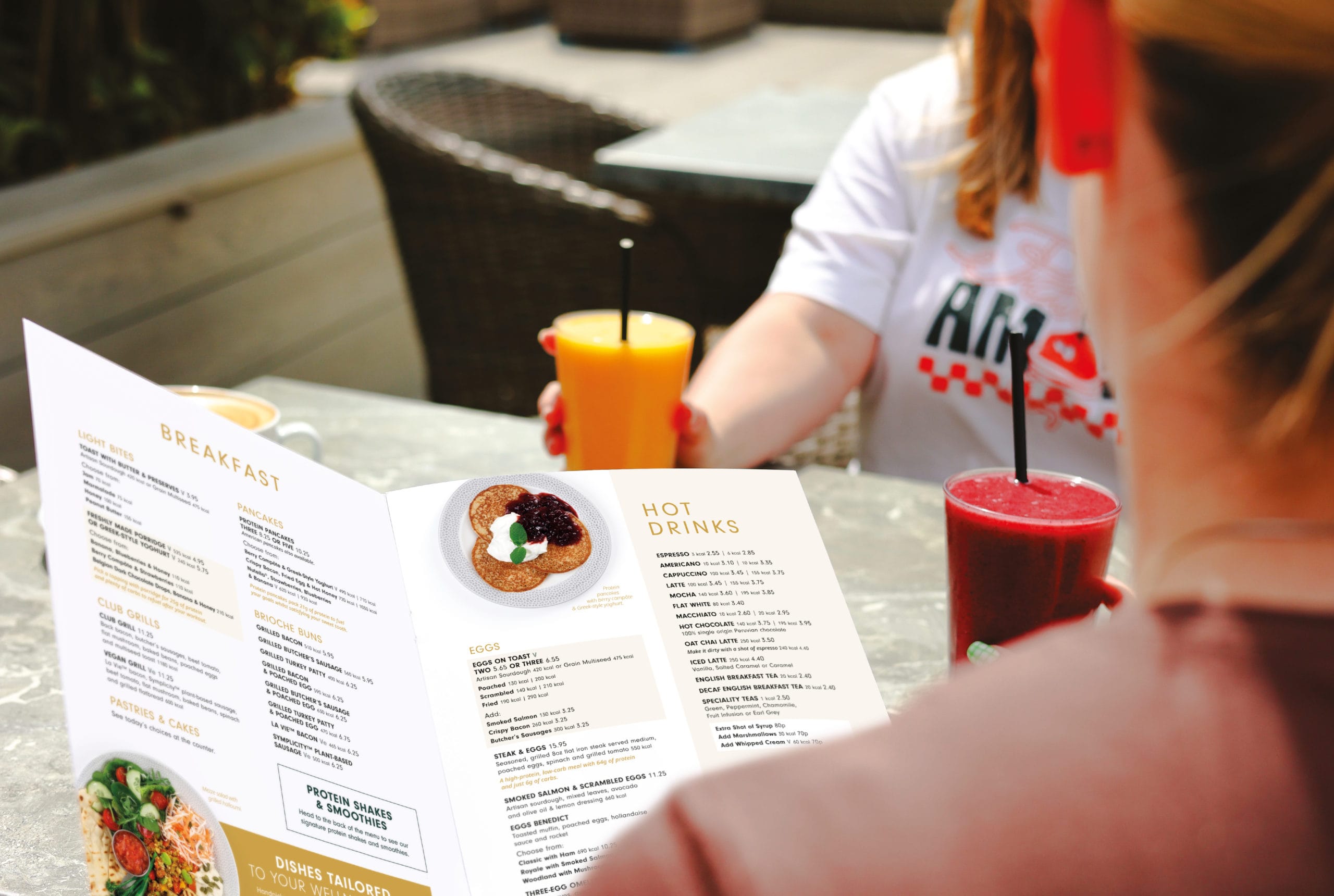 David Lloyd menu and smoothies